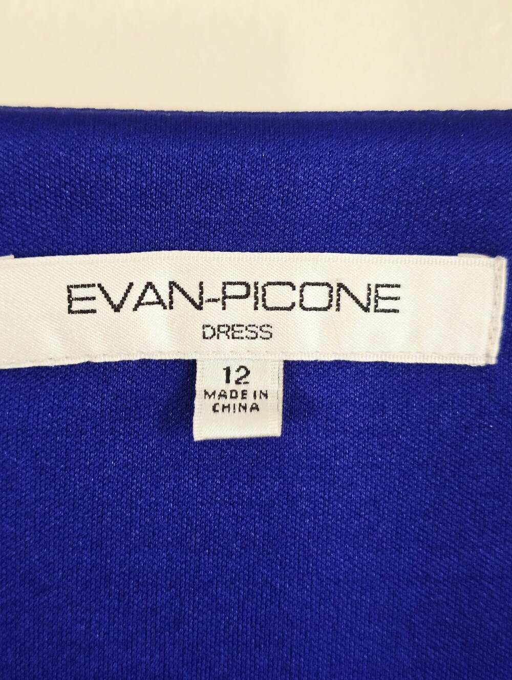 Evan Picone Cobalt Blue Faux-Wrap Midi Dress - Picture 5 of 6